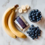 Ingredients for homemade acai berry smoothie