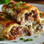 Cheesy Beef-Stuffed Cannelloni