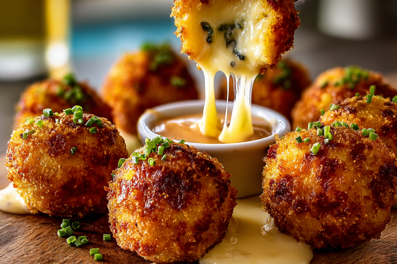 Cheesy Fried Meatball Bombs