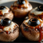 Creepy Eyeball Stuffed Mushrooms