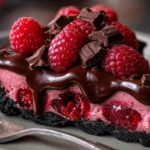 Dark Chocolate Raspberry Cream Pie