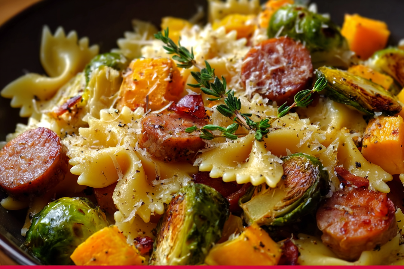 Harvest Sausage & Veggie Bowtie Pasta: A Cozy Recipe! 2 Harvest Sausage & Veggie Bowtie Pasta