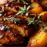 Honey Glazed Chicken with Roasted Peaches