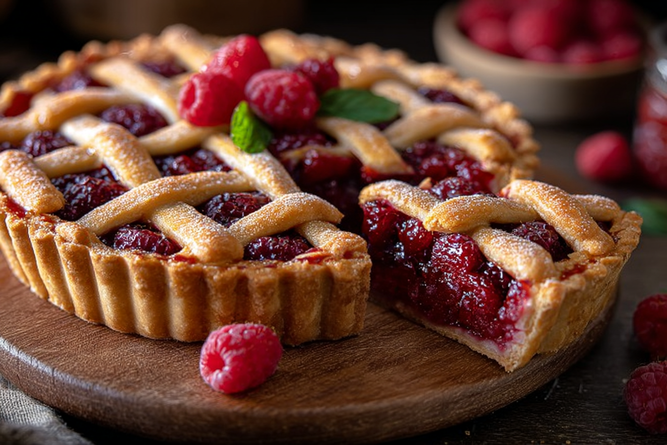 Rustic Raspberry Lattice Pie