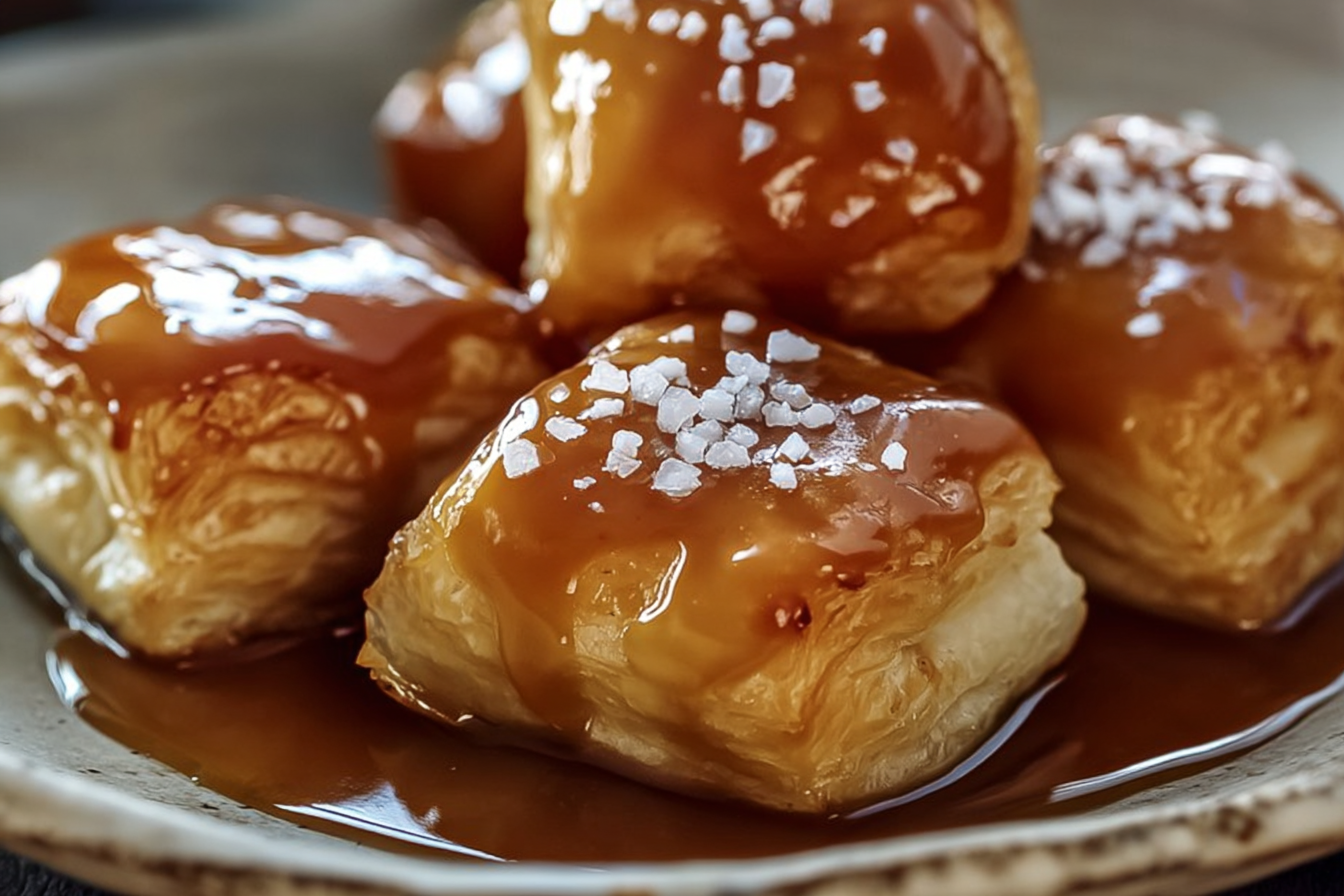 Salted Caramel Puff Pastry Bites