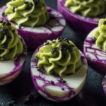 Spooky Purple Marbled Deviled Eggs: A Halloween Delight! 3 Spooky Purple Marbled Deviled Eggs