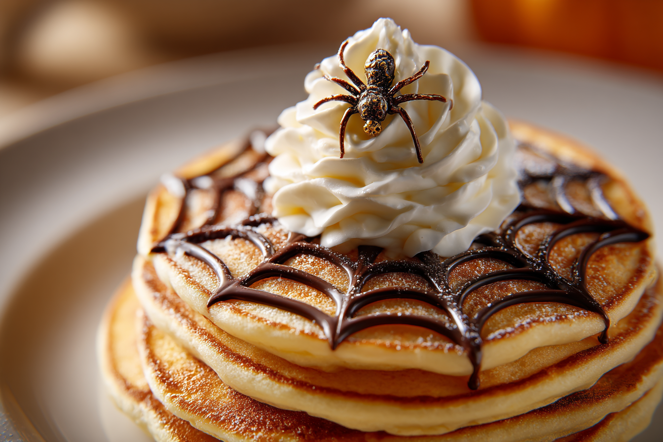 Spooky Spiderweb Pancakes