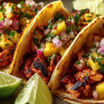 Tacos al Pastor with Pineapple Salsa: A Flavorful Delight! 3 Tacos al Pastor with Pineapple Salsa
