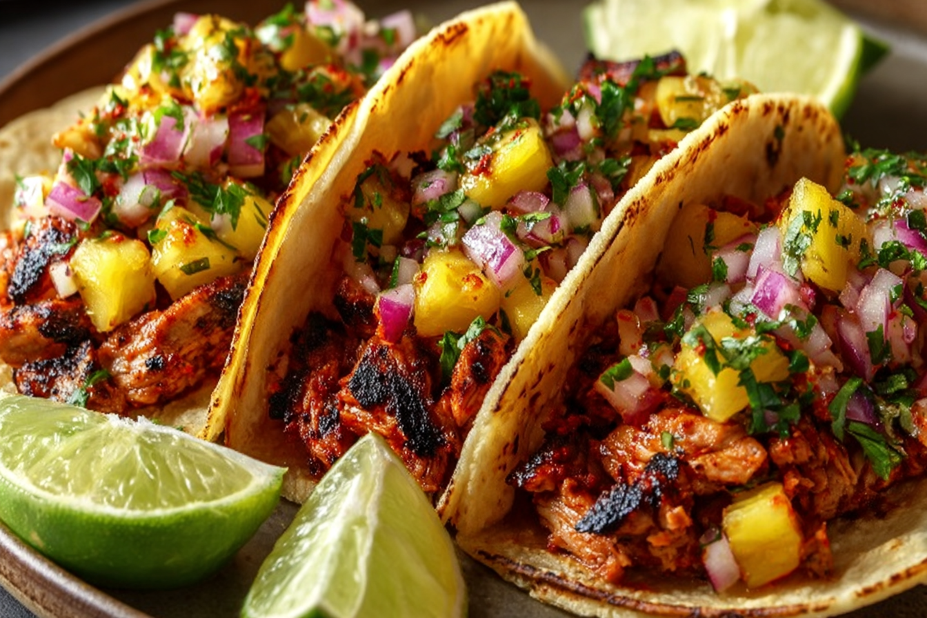 Tacos al Pastor with Pineapple Salsa