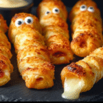 Cheesy Mummy Breadsticks Recipe for Spooky Snacks! 3 Cheesy Mummy Breadsticks