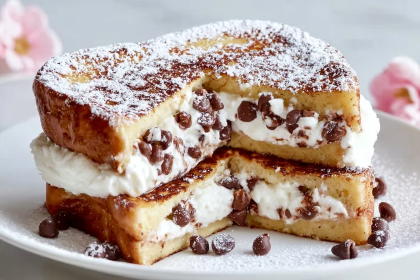 Chocolate Chip Cannoli Stuffed French Toast
