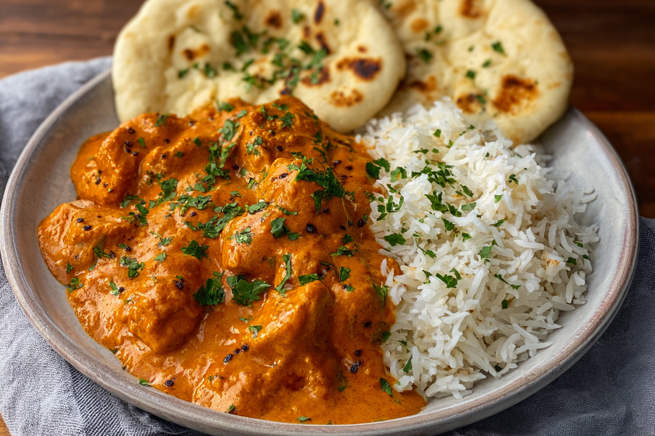 Creamy Butter Chicken with Rice & Naan: Recipe Guide 2 Creamy Butter Chicken with Rice & Naan
