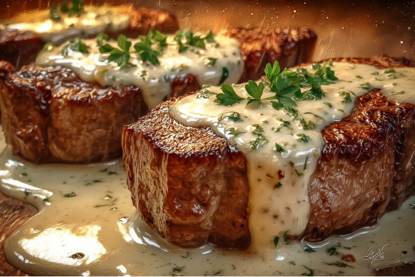 Garlic Herb Cream Sauce Steaks