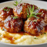 Glazed Meatballs with Creamy Mashed Potatoes: A Must-Try Recipe! 3 Glazed Meatballs with Creamy Mashed Potatoes