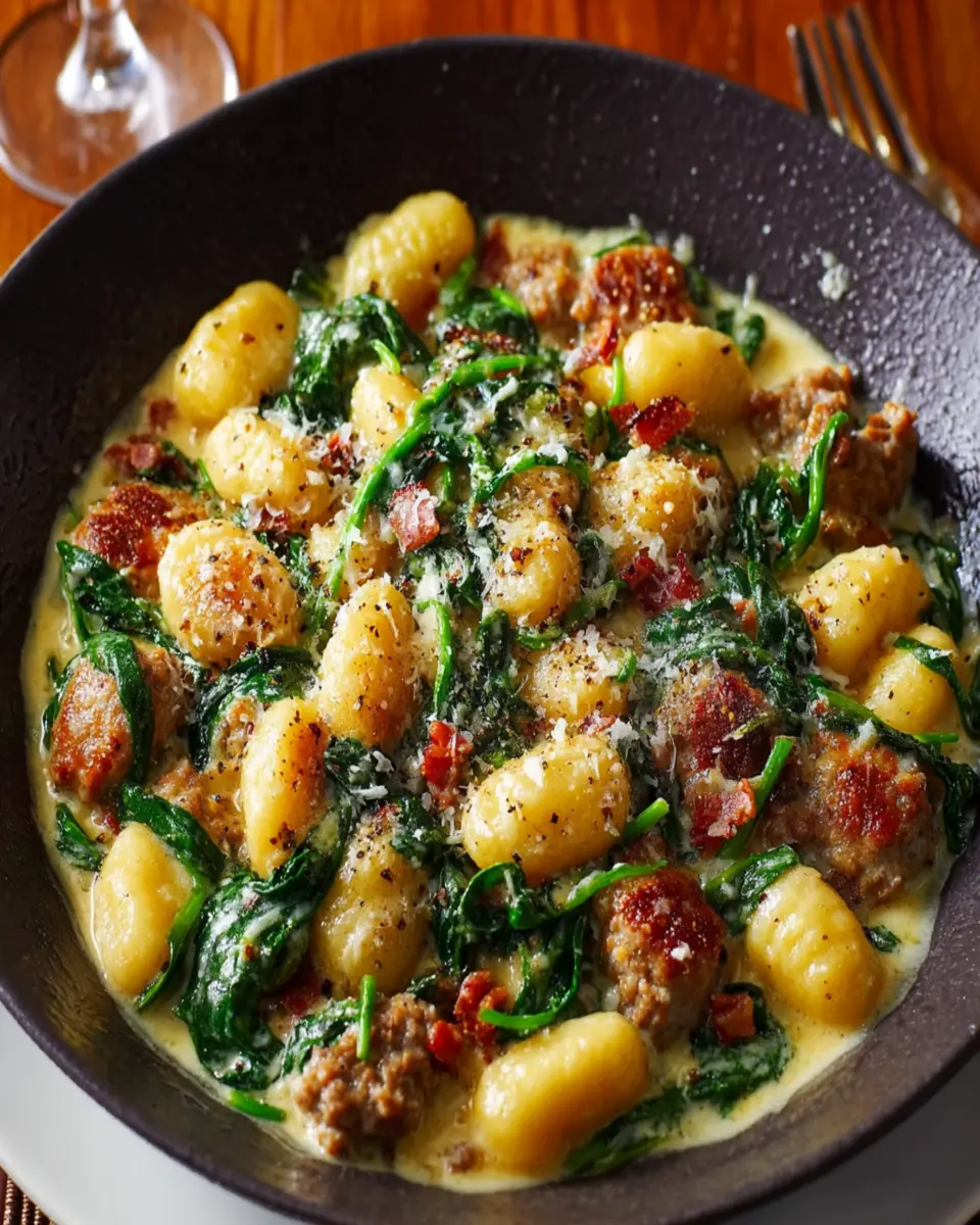 Creamy Sausage and Spinach Gnocchi: A Cozy Comfort Dish 5 Creamy Sausage & Spinach Gnocchi First Image