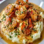 Garlic Butter Shrimp with Cajun Cream Sauce over Mashed Potatoes First Image