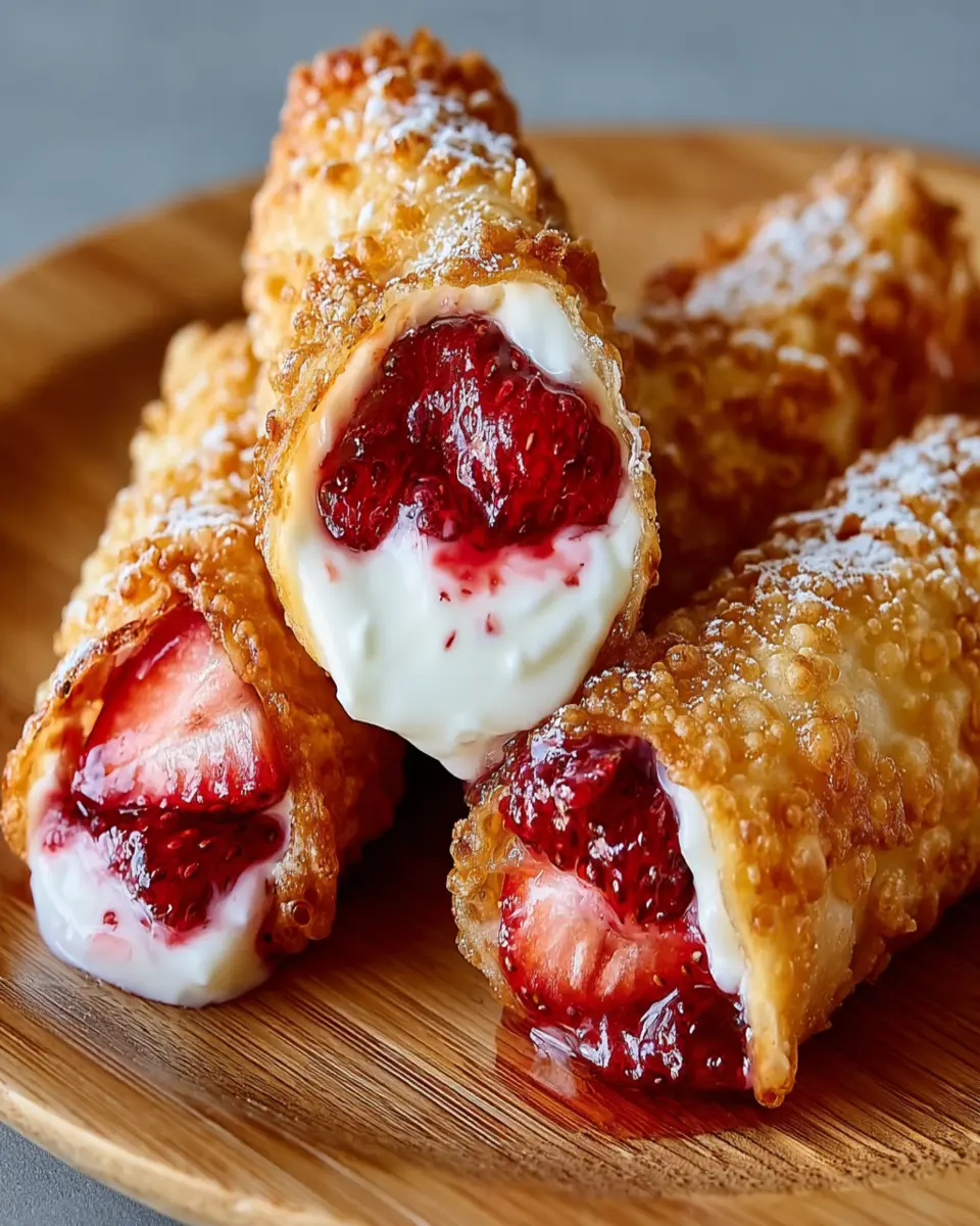 Strawberry Cream Cheese Dessert Egg Rolls You'll Crave 4 Strawberry Cream Cheese Dessert Egg Rolls First Image
