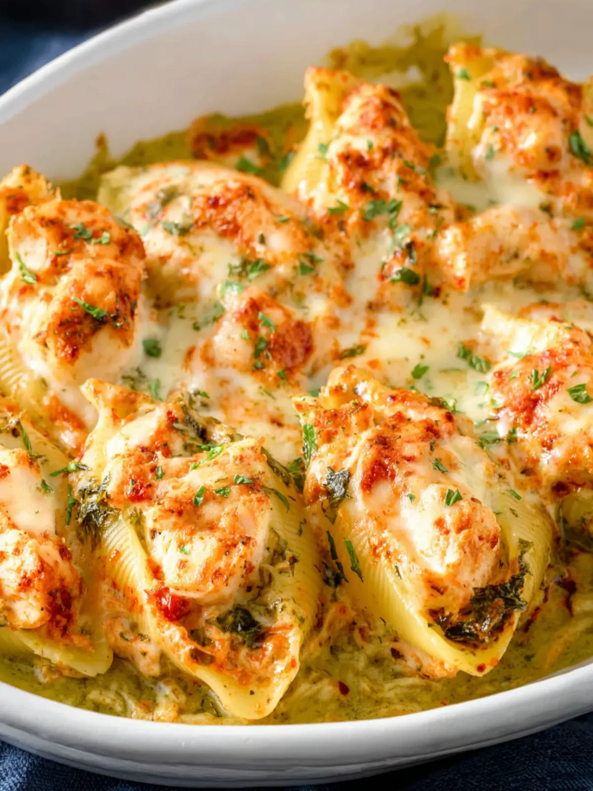 Chicken Stuffed Shells with Sun-Dried Tomato Alfredo First Image