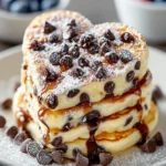Decadent Chocolate Chip Ricotta Heart Pancakes Recipe First Image