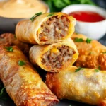 Crispy Cheeseburger Egg Rolls: Your New Favorite Easy Snack 9 Crispy Cheeseburger Egg Rolls: Easy Flavorful Snack Recipe First Image