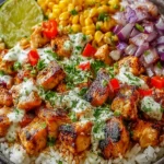 Healthy Chicken Rice Bowl with Street Corn First Image