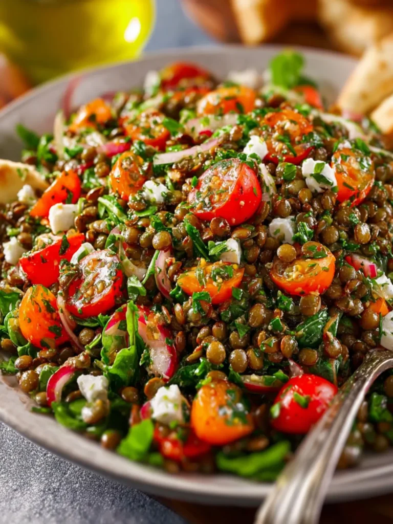 Mediterranean Chopped Lentil Salad with Lemon Dressing First Image