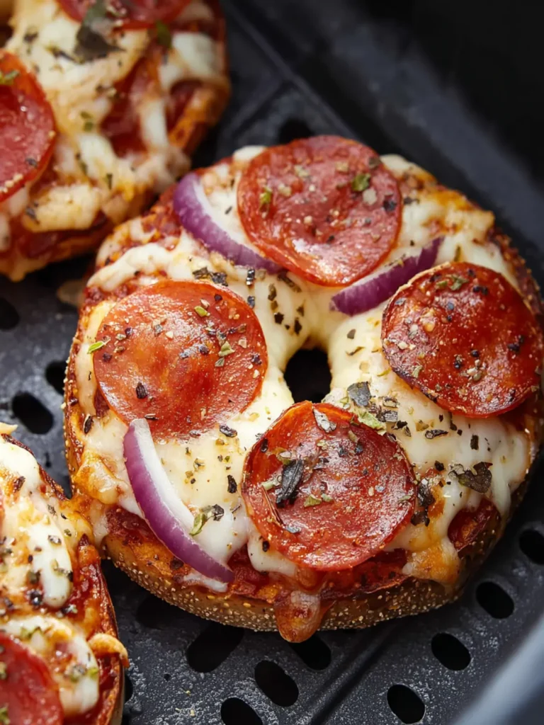 Air Fryer Bagel Pizzas First Image