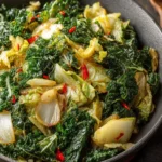 Garlic Sautéed Cabbage Kale Skillet First Image