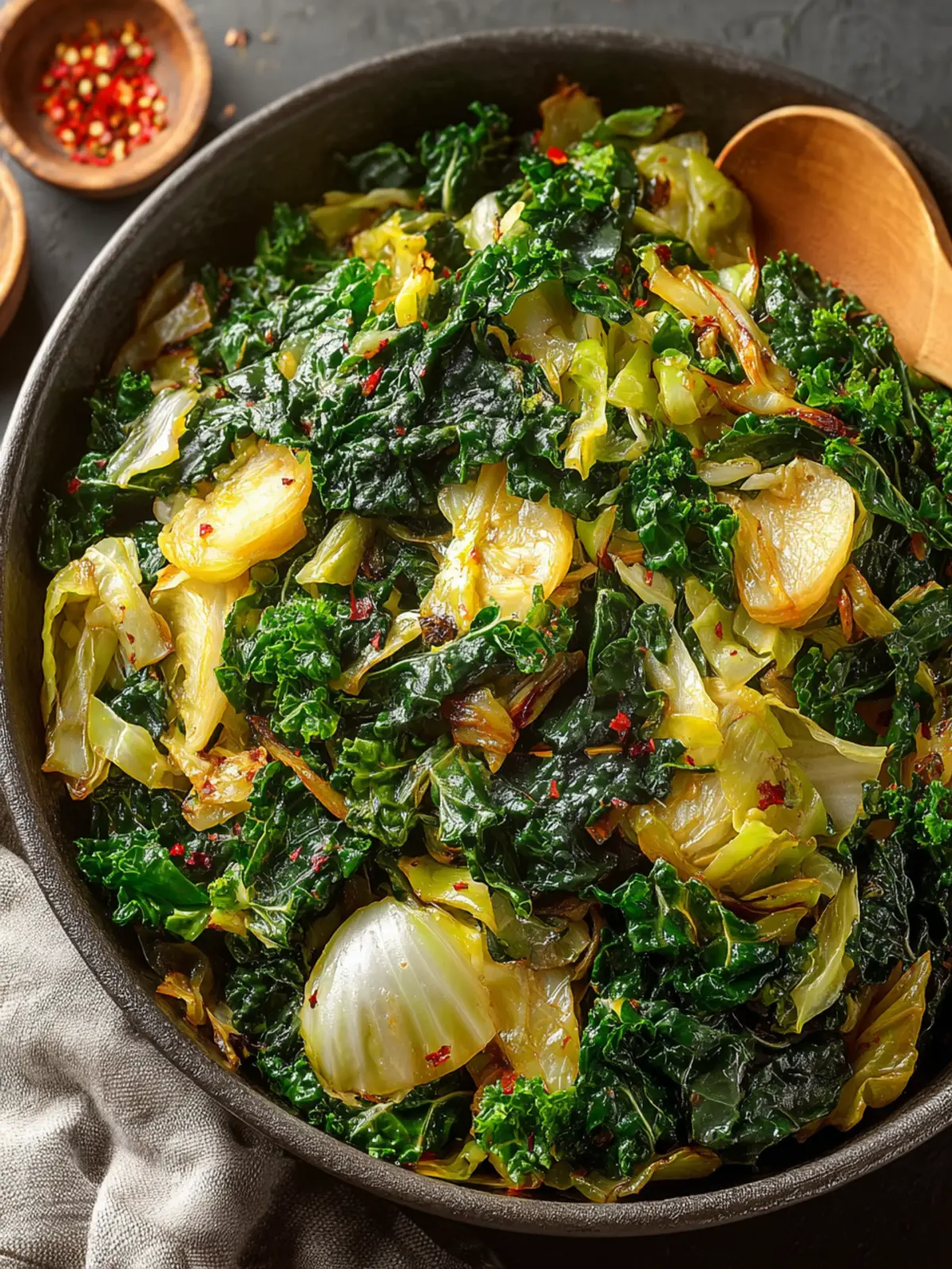 Garlic SautA©ed Cabbage Kale Skillet Fourth Image pppabv