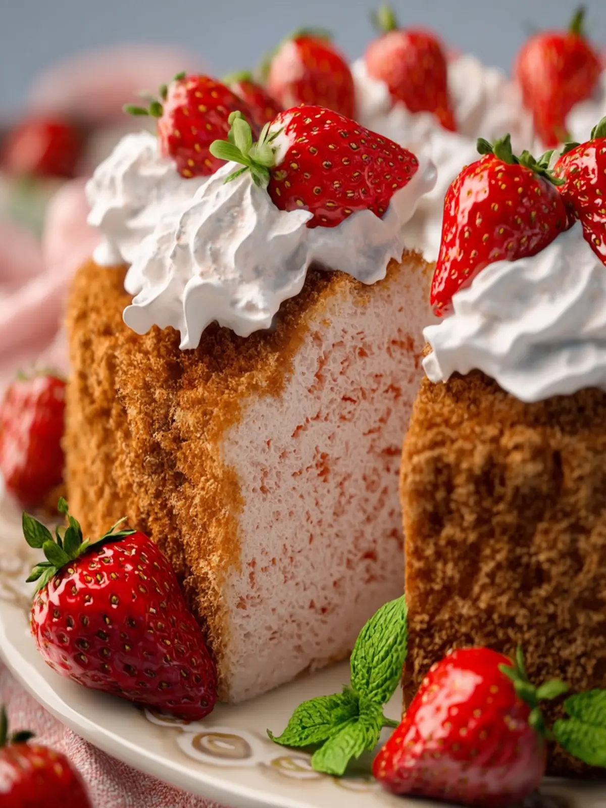 Strawberry Angel Food Cake: A Blissfully Light Delight 5 Strawberry Angel Food Cake First Image