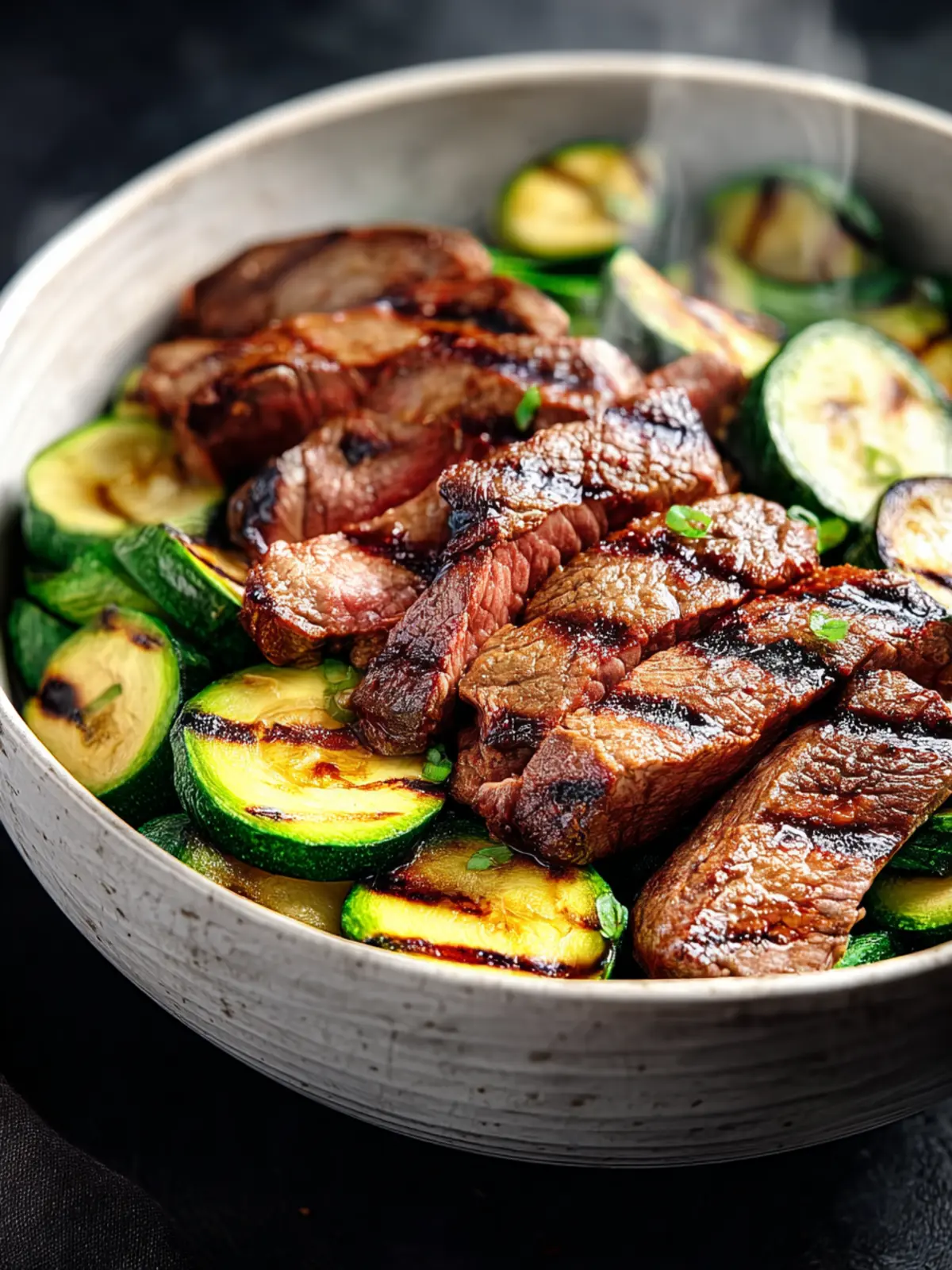 Irresistible Grilled Steak Bowl with Zucchini Delight First Image