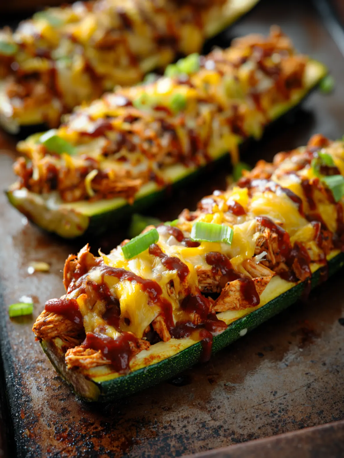 BBQ Chicken Stuffed Zucchini Boats: A Juicy Twist on Dinner 6 BBQ Chicken Stuffed Zucchini Boats Second Image amv2tj