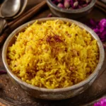 Zarda Recipe: Irresistibly Sweet Saffron Rice Delight 9 Zarda Recipe (Traditional Indian Sweet Saffron Rice) First Image