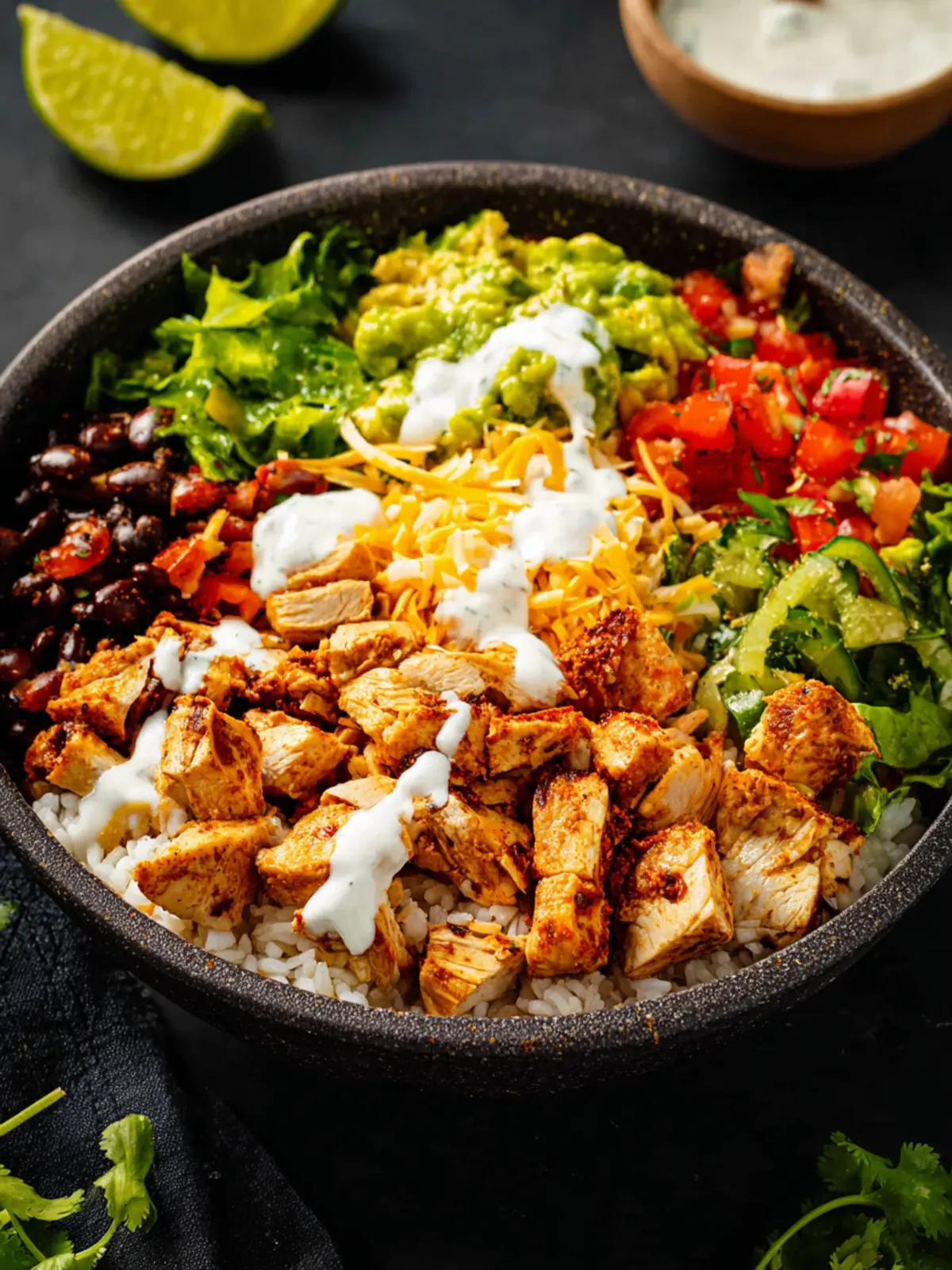 Chicken Burrito Bowl: Best Copycat Chipotle Chicken Recipe 5 Chicken Burrito Bowl with Copycat Chipotle Chicken First Image
