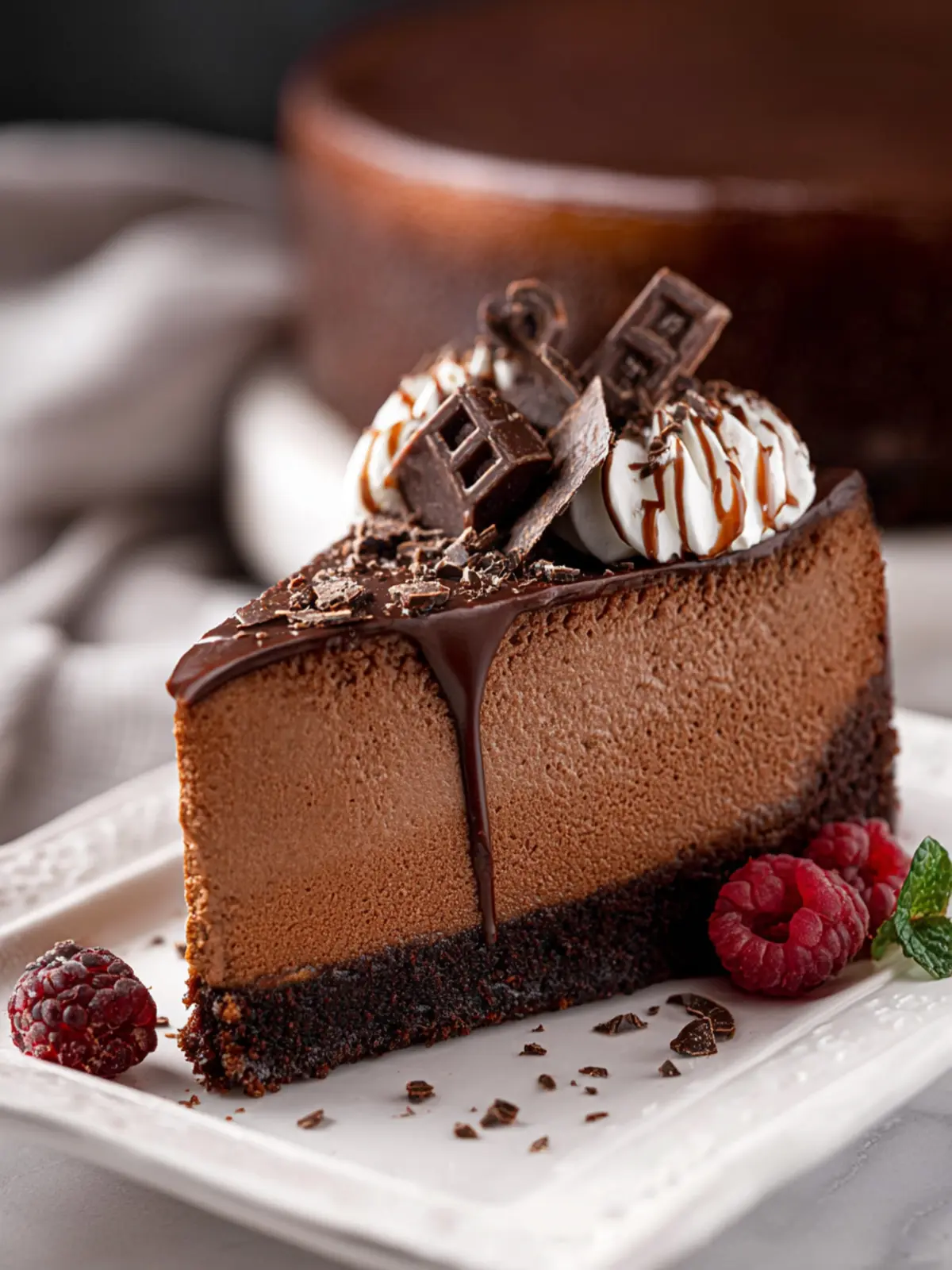 Chocolate Cheesecake Bliss: Indulge in Every Gooey Bite 8 Chocolate Cheesecake Fourth Image tc07ti