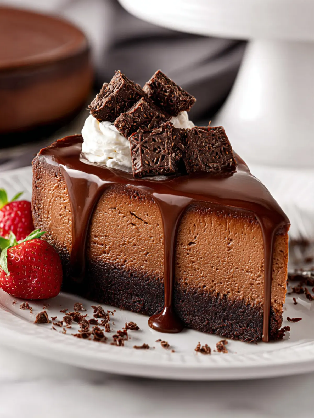 Chocolate Cheesecake Bliss: Indulge in Every Gooey Bite 6 Chocolate Cheesecake Second Image jlkklq