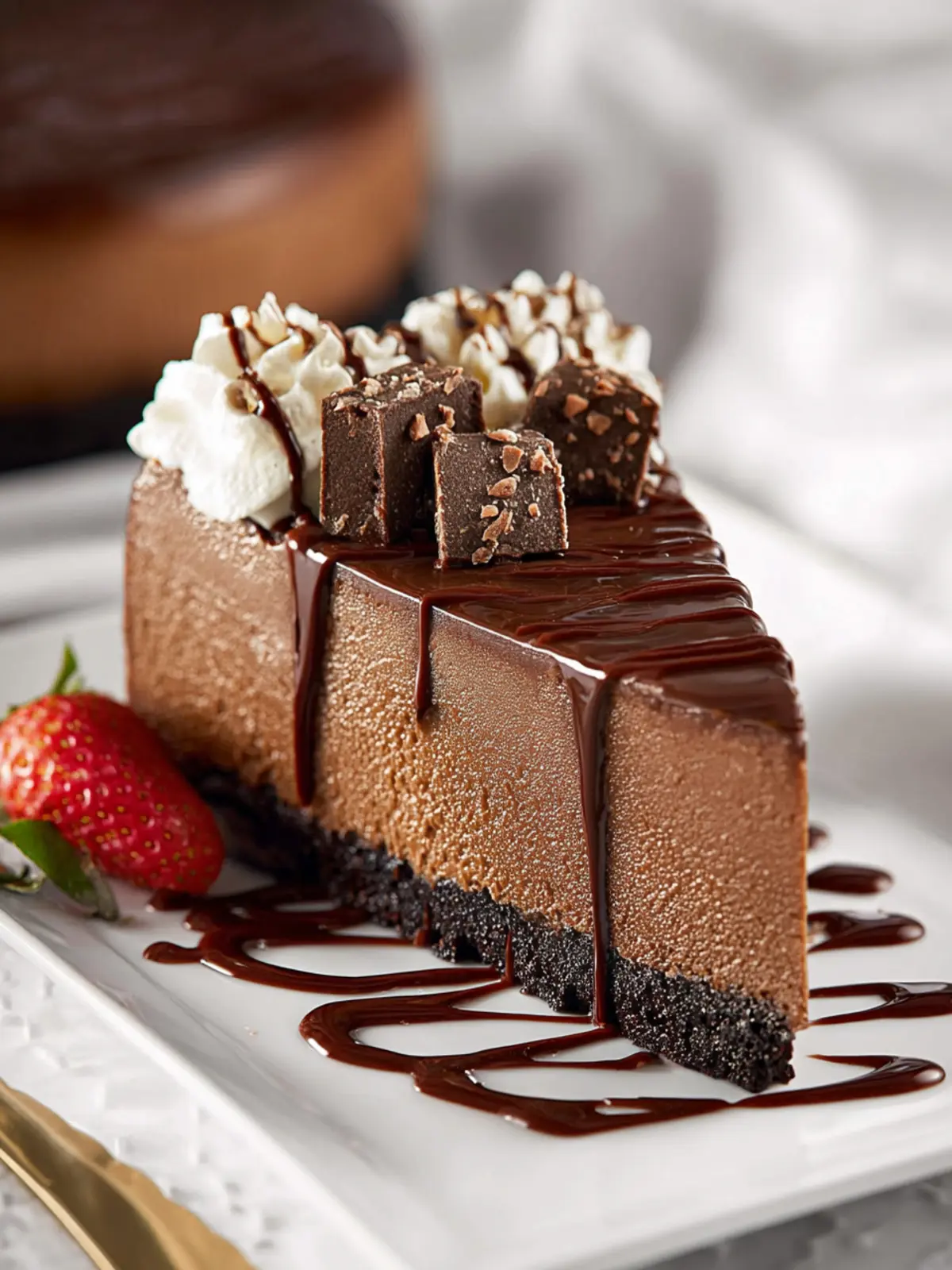 Chocolate Cheesecake Bliss: Indulge in Every Gooey Bite 7 Chocolate Cheesecake Third Image mmo73n