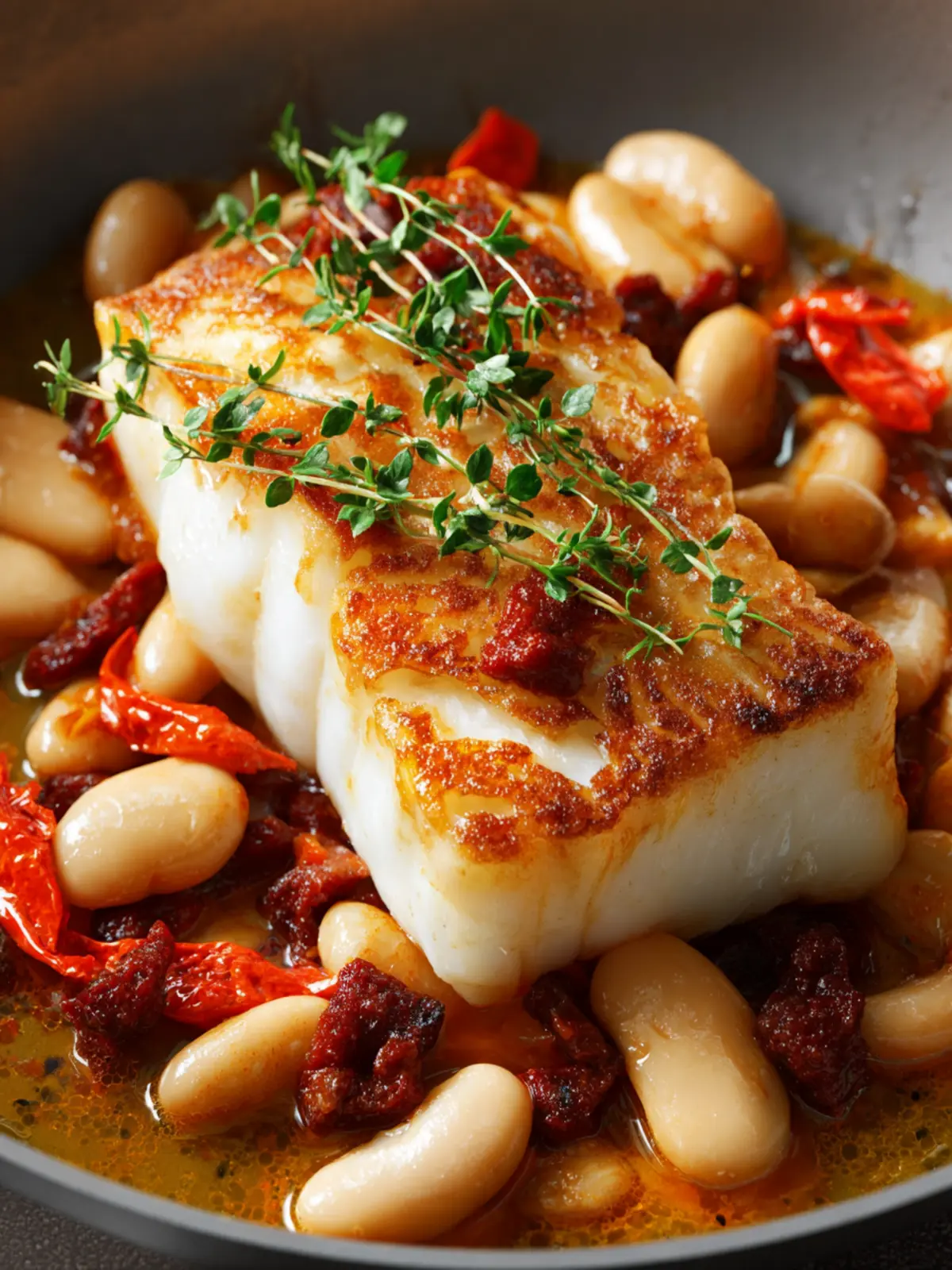 Cod with chorizo and white beans First Image