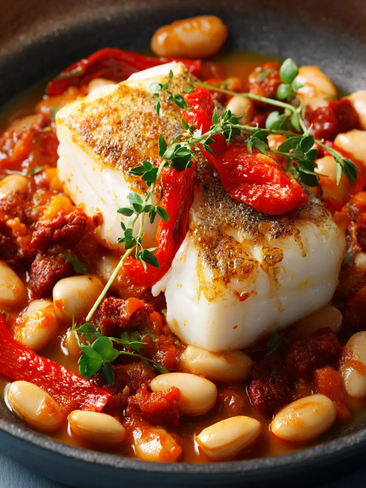 Cod with chorizo and white beans Fourth Image sgdrwm