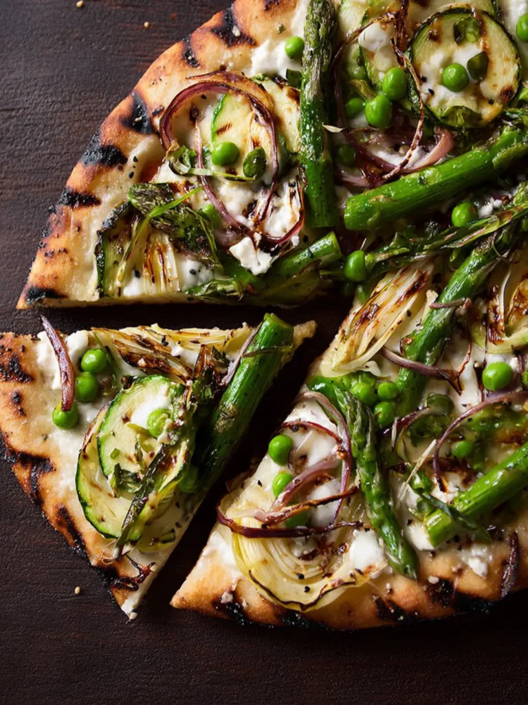Grilled Green Spring Veggie Pizza First Image