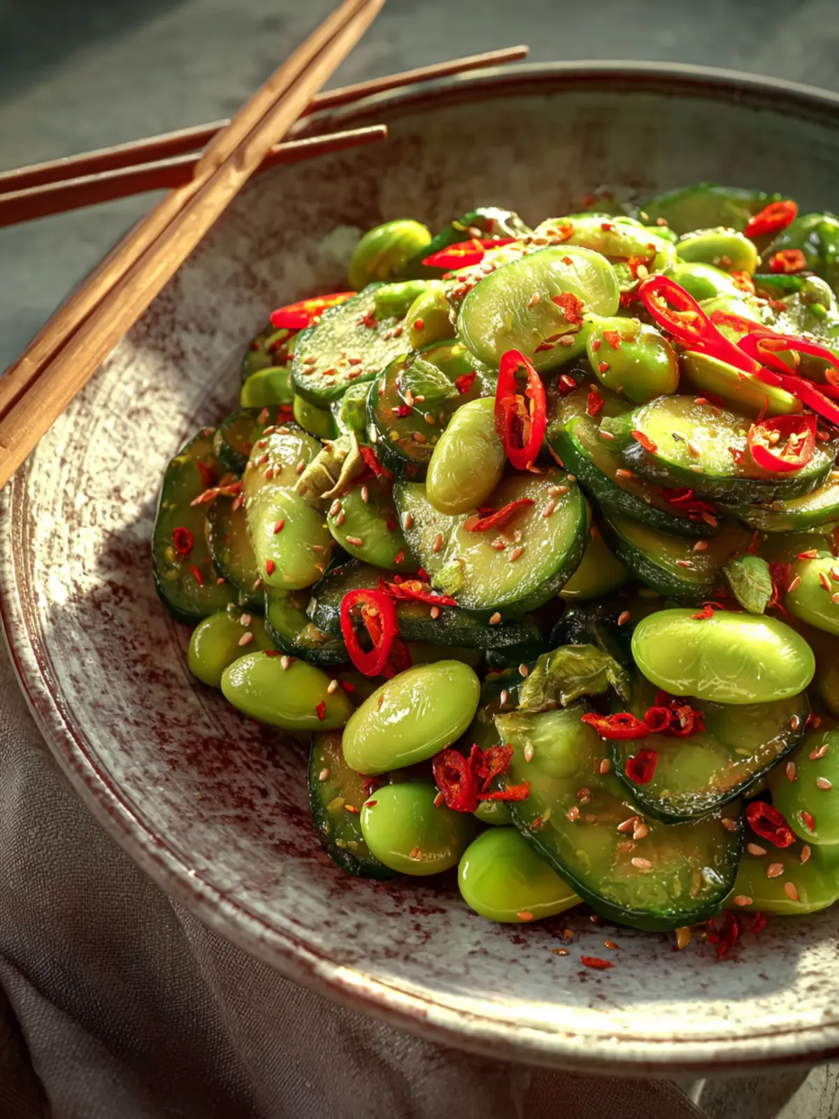 Spicy Cucumber Edamame Salad That Will Ignite Your Tastebuds 7 Spicy Cucumber Edamame Salad Third Image qw45w2